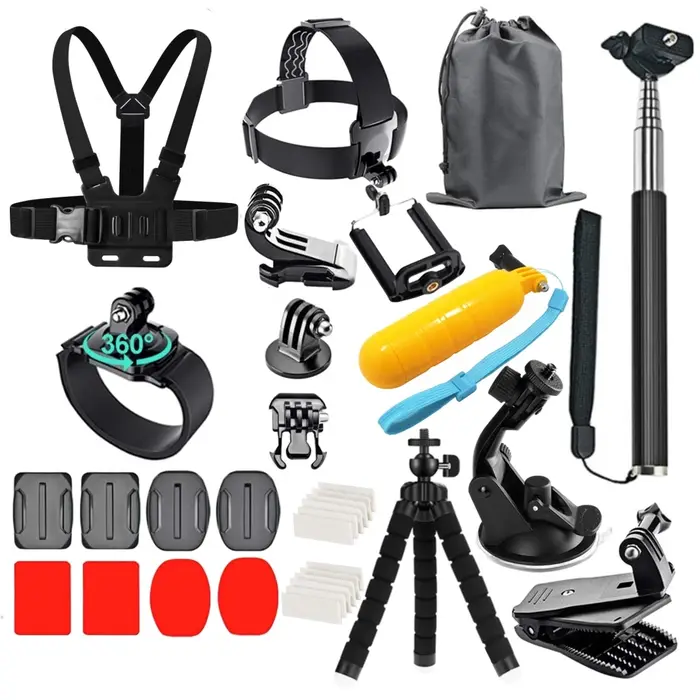 Ensemble d'accessoires pour caméra d'action pour Gopro Hero13 12 11 10 pour Xiaomi Yi Insta360 X4 X3
