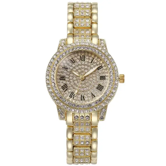 Nouvelle montre de luxe en diamant brillant pour femmes