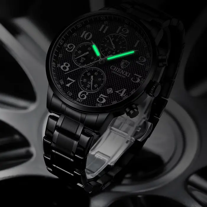 Montre chronographe à quartz étanche pour homme