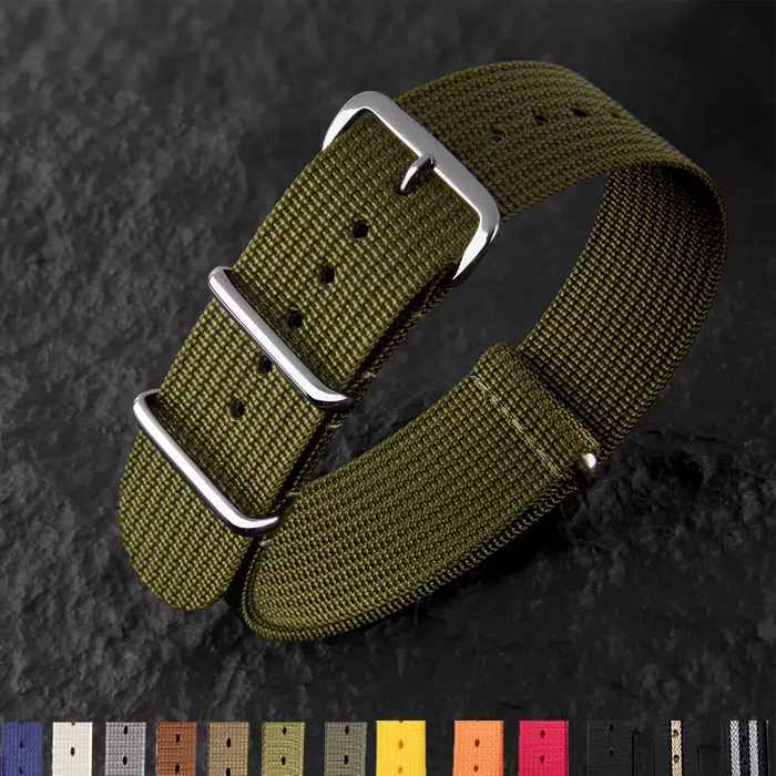 Bracelet de montre en Nylon nervuré 20mm 22mm bracelets