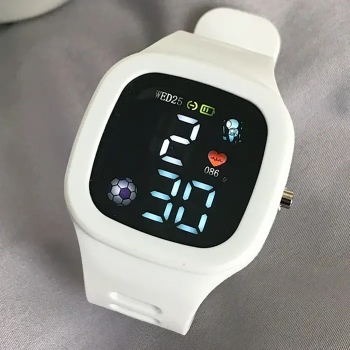 Montre électronique de sport pour enfants montre numérique LED grand cadran Silicone montre de sport