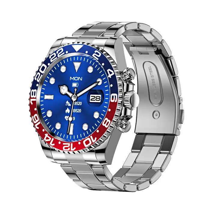 Montre connectée AW12 avec écran HD IPS de 1,3 pouces, boîtier entièrement en acier, modes sportifs multiples, alertes de messages, suivi de la santé