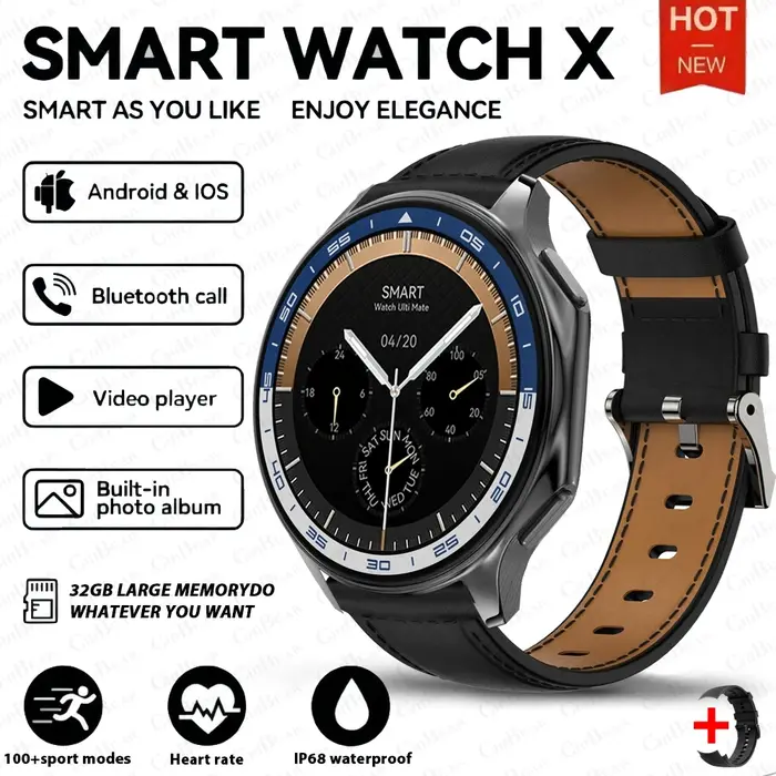 OPPO montre X Smartwatch hommes AMOLED HD écran 32GB grande mémoire MP3 + MP4 lecture Mode USB