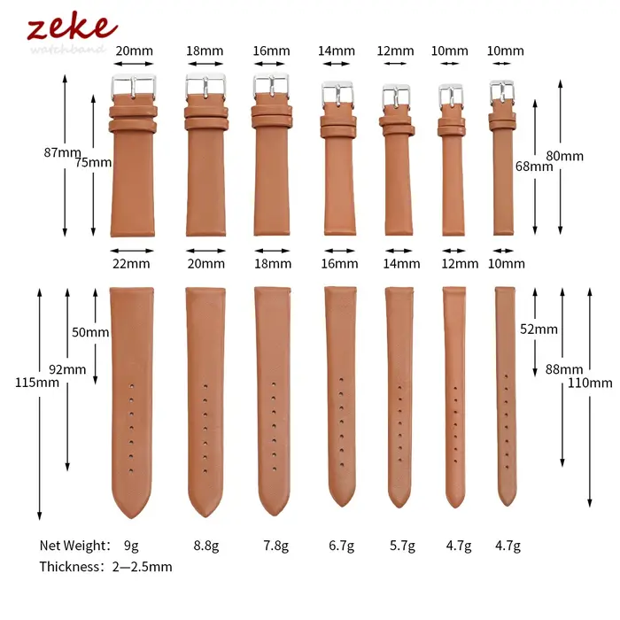 Bracelet de montre en cuir de veau véritable, 10 mm, 12 mm, 14 mm, 16 mm, 18 mm, 20 mm, 22 mm, pour montres DW Daniel Wellington, bracelet ultra-fin pour femmes.