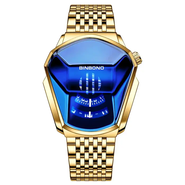 BINBOND chaud nouveaux hommes dominateur moto Concept montre à la mode grand cadran en acier inoxydable technologie