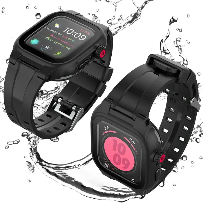 Shellbox nouveau 360 degrés protection complète anti-abrasion antichoc IP68 boîtier étanche professionnel pour Apple Watch 4 5 6 44mm