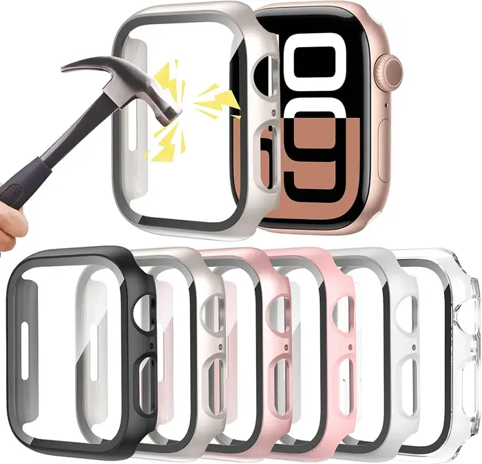 Verre + couvercle pour boîtier de montre Apple 46mm 42-44mm 40mm 45mm 41mm protecteur d'écran pare-chocs iwatch série 10 9 8 7 6 5 4 SE accessoires
