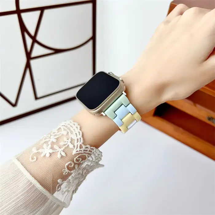 Bracelet en résine arc-en-ciel pour Xiaomi band 8 9 10 pro
