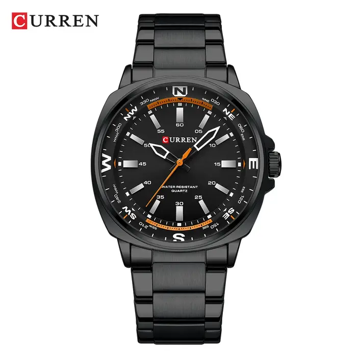 CURREN 8455 montre à Quartz pour hommes grand cadran étanche bracelet en acier inoxydable décontracté affaires montres