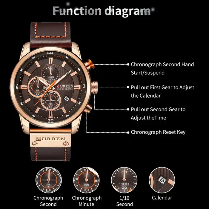Montre chronographe à quartz pour homme CURREN 8291