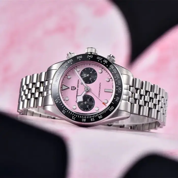 Montres pour hommes PAGANI DESIGN 2026 Nouvelle montre chronographe à cadran rose BB Panda Mode Luxe Quartz