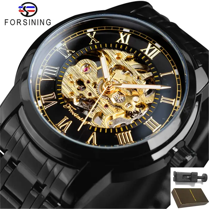 Forsining 349 Montre-bracelet mécanique à remontage manuel pour homme