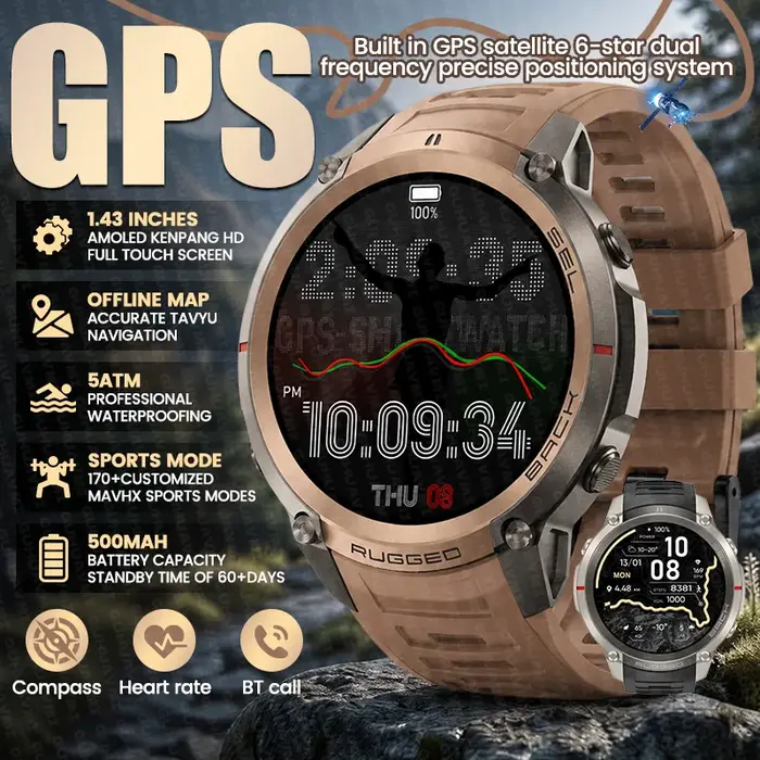 Nouvelle montre connectée GPS intégrée d'extérieur