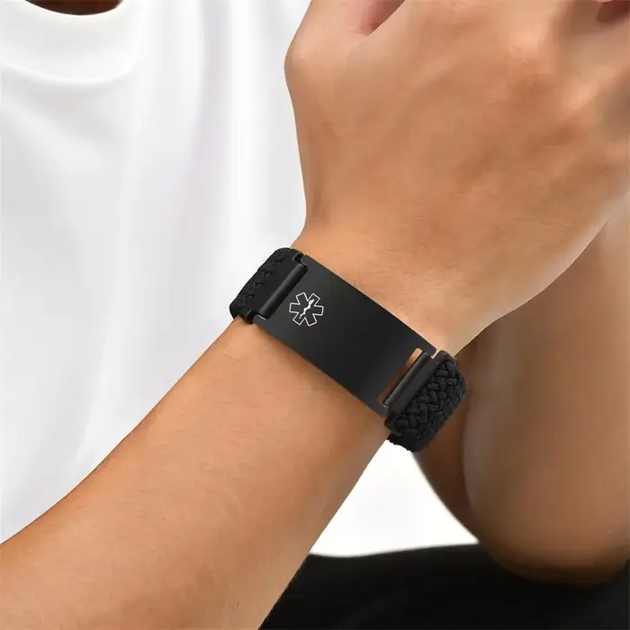 Bracelet d'identification d'alerte médicale personnalisé pour hommes et femmes