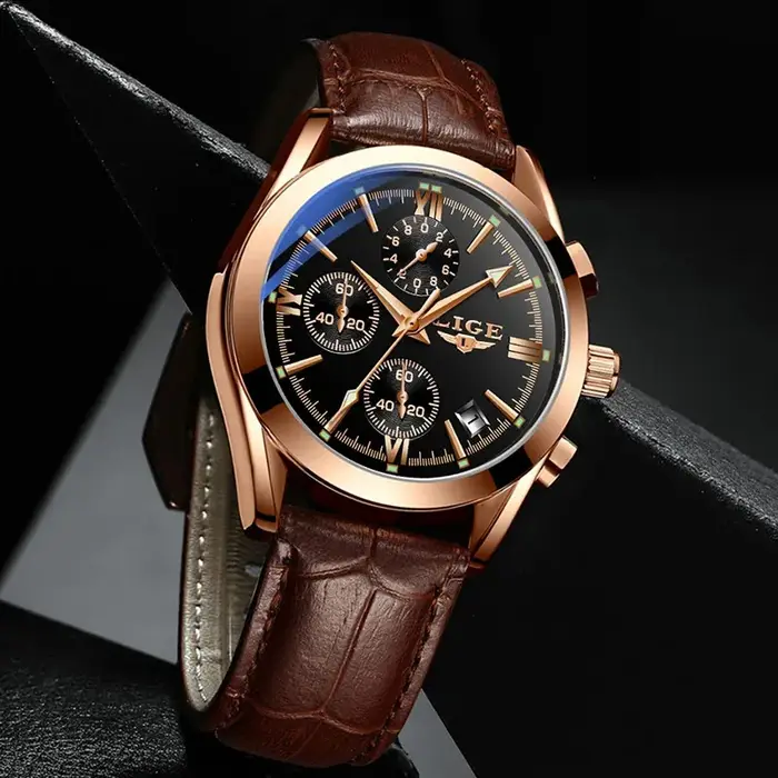 LIGE mode hommes montres haut de gamme de luxe militaire montre à Quartz