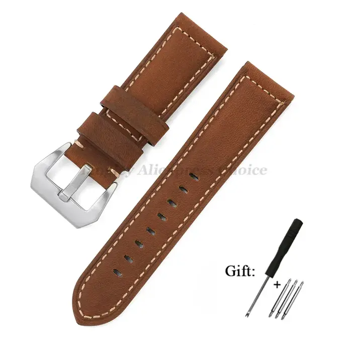 Bracelet de montre en cuir véritable pour Panerai