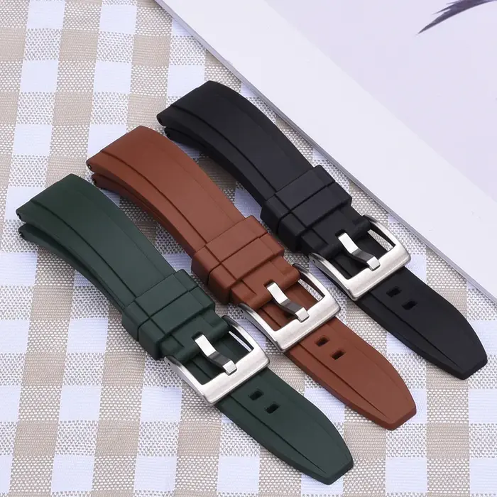 Bracelet de montre en caoutchouc FKM vulcanisé de qualité supérieure 18mm 19mm 20mm 21mm 22mm 23mm 24mm bracelets