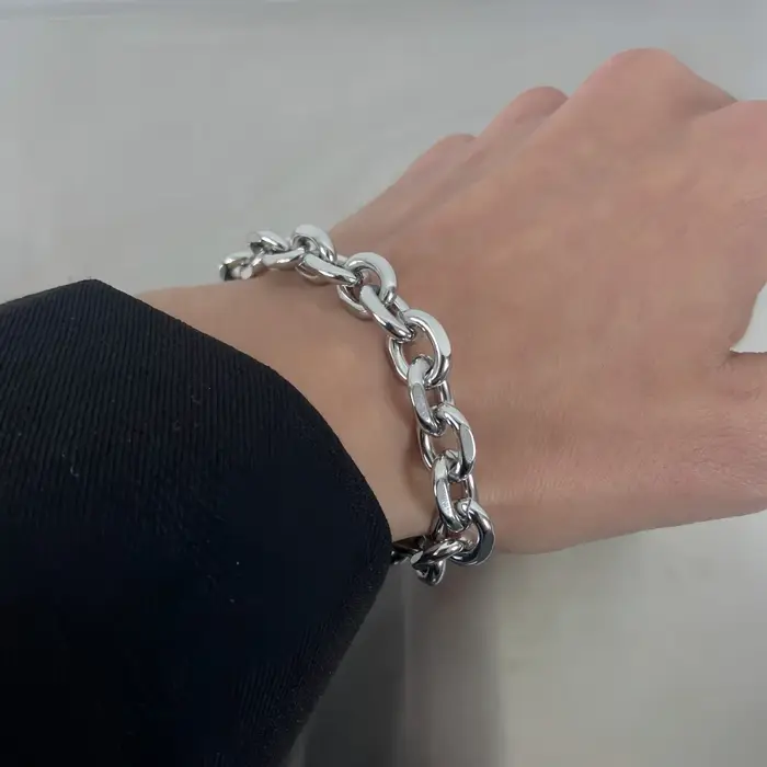 Bracelet Simple en acier inoxydable pour hommes et femmes