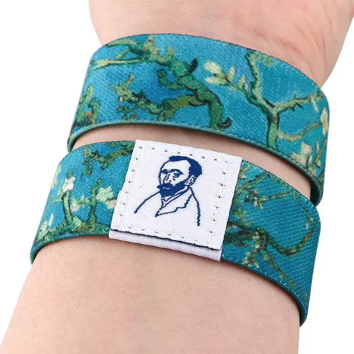 Bracelets à large bande pour hommes et femmes, style de peinture à l'huile Van Gogh classique, bracelet commandé, accessoires de mode