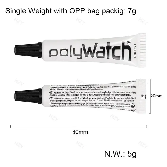 Pâte à polir Polywatch 5g pour montres en plastique et acrylique, éliminateur de rayures, pâte de ponçage pour réparation de lunettes, outils de polissage et de réparation
