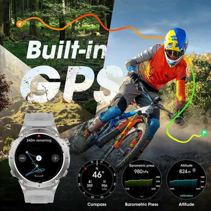 2025 GUHUAVMI Y-101 GPS sport montre intelligente 10ATM étanche intégré double bande GNSS boussole altimètre qualité militaire Smartwatchs