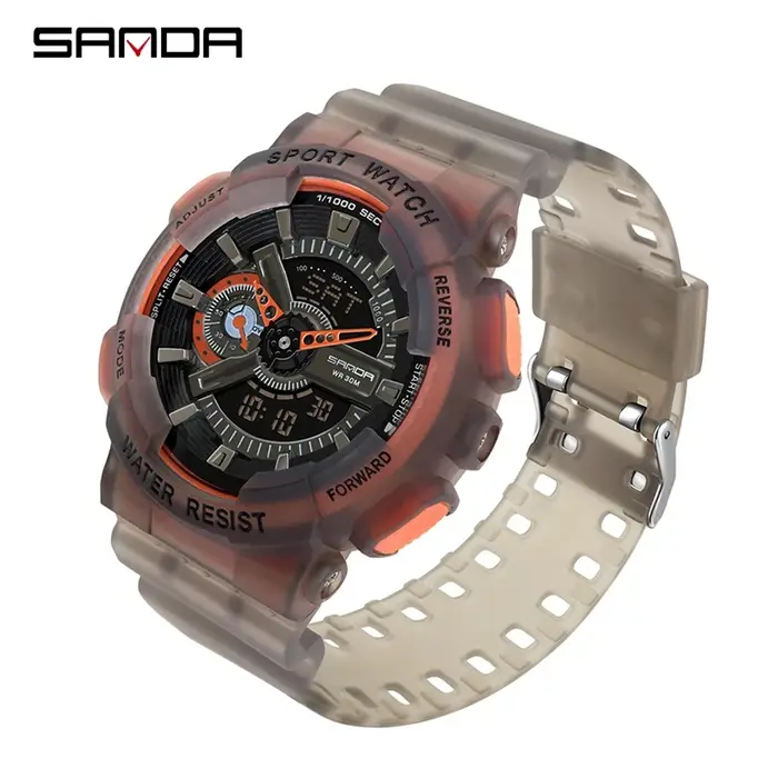 SNADA 2025 nouvelles montres pour hommes sport montre-bracelet électronique étanche mode fluorescente double affichage montre à Quartz numérique 3029