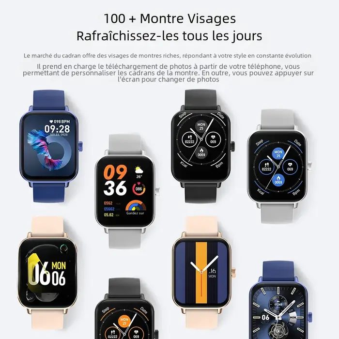 COLMI P81 appel vocal montre intelligente Ultra 1.9 pouces écran 24H moniteur de santé plus de 100 Modes sportifs
