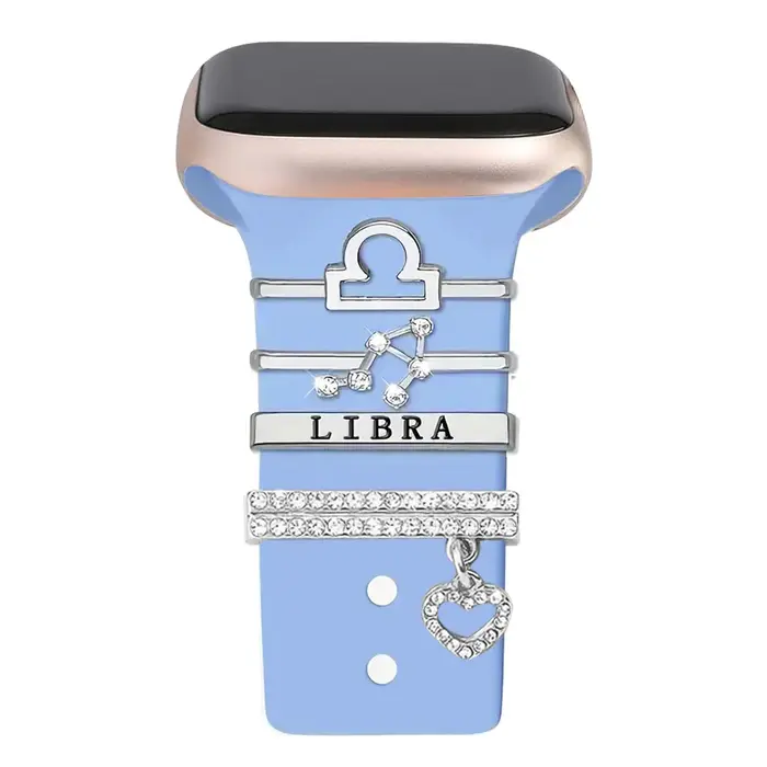 1 ensemble d'accessoires de bracelet de montre avec strass et motifs des douze éléments du zodiaque