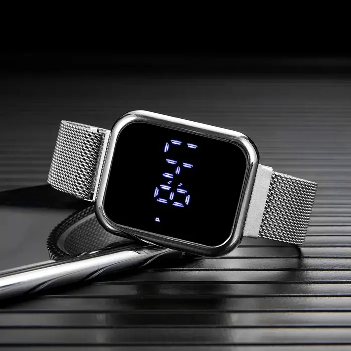 Montre numérique carrée Simple pour hommes et femmes