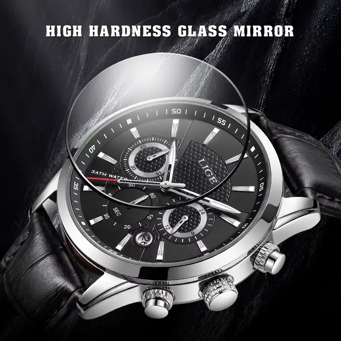 Nouvelles Montres Hommes 2026 LIGE – Montre Décontractée de Luxe en Cuir à Quartz