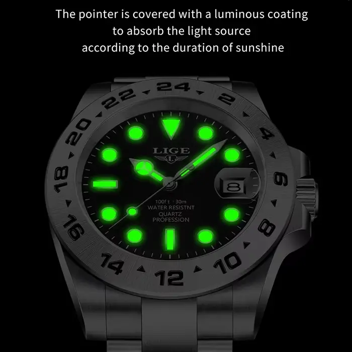 Montre Homme LIGE Tendance : Montre Sportive de Luxe pour Hommes