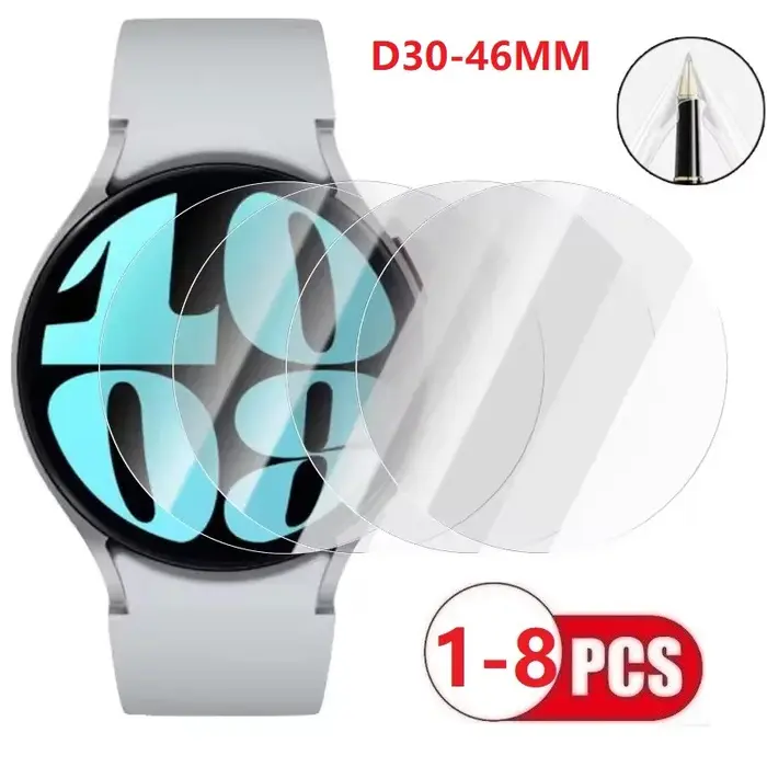 Protecteur d'écran de montre rond, Film Tpu souple 40mm 30mm 32 31 34 36 35 37 41 42 38 39 43 44 45