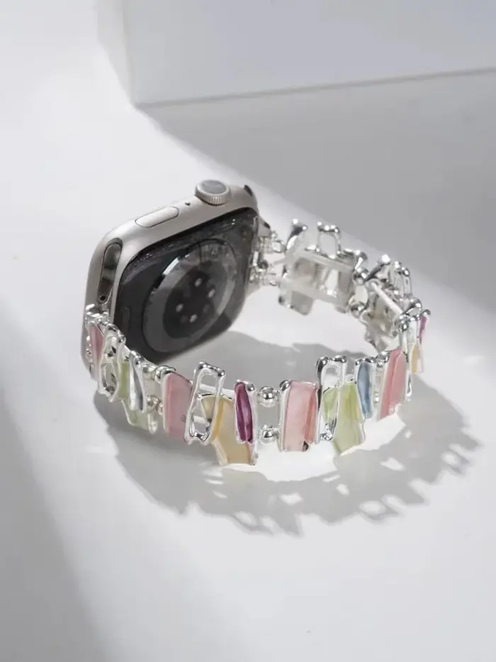 Bracelet élastique à maillons pour Apple Watch Series 11/10/9/8/7/6/5/4/3/2/1 SE 40mm 41mm 42mm 44mm