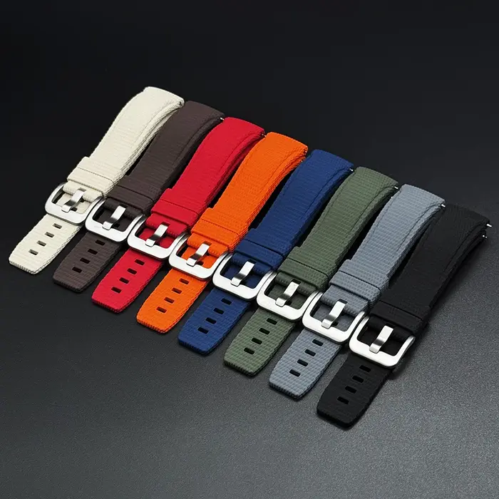 Nouveau bracelet de montre incurvé en FKM 20mm 21mm 22mm