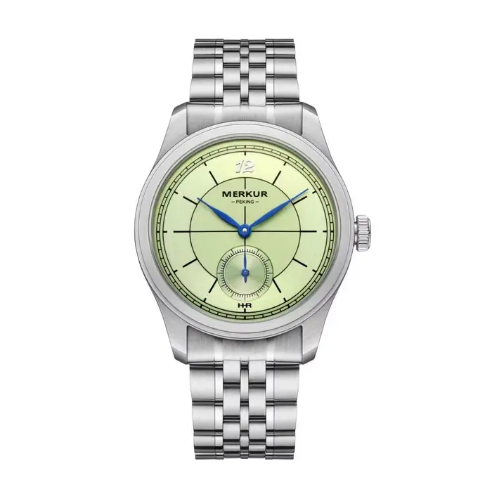 Le nouveau MERKUR croix ligne secteur cadran vert rétro montre décontractée pour hommes série d'affaires manuel accordé