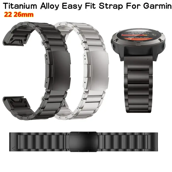Garmin 22 26mm alliage de titane Bracelet de montre à dégagement rapide pour Fenix5 5XPlus 6 6XPro 7Pro 7XPro