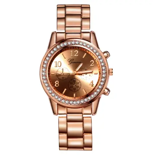 Montres pour femmes genève classique luxe Montre strass femmes montres dames mode or Montre horloge