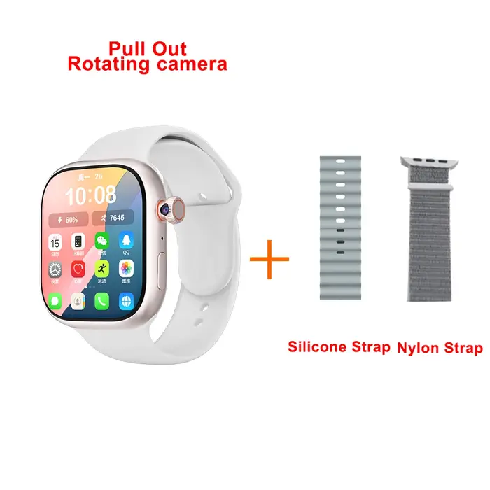 Nouvelle montre intelligente 4G carte SIM 2.06 ''écran AMOLED GPS WIFI 190 ° Caméra rotative appel vidéo Google Play Android Smartwatch