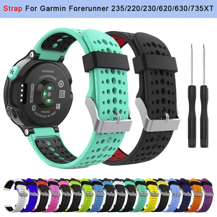 Bracelet de montre en Silicone pour Garmin Forerunner 235, bracelet de remplacement pour Garmin Forerunner 220/230/620/630/735
