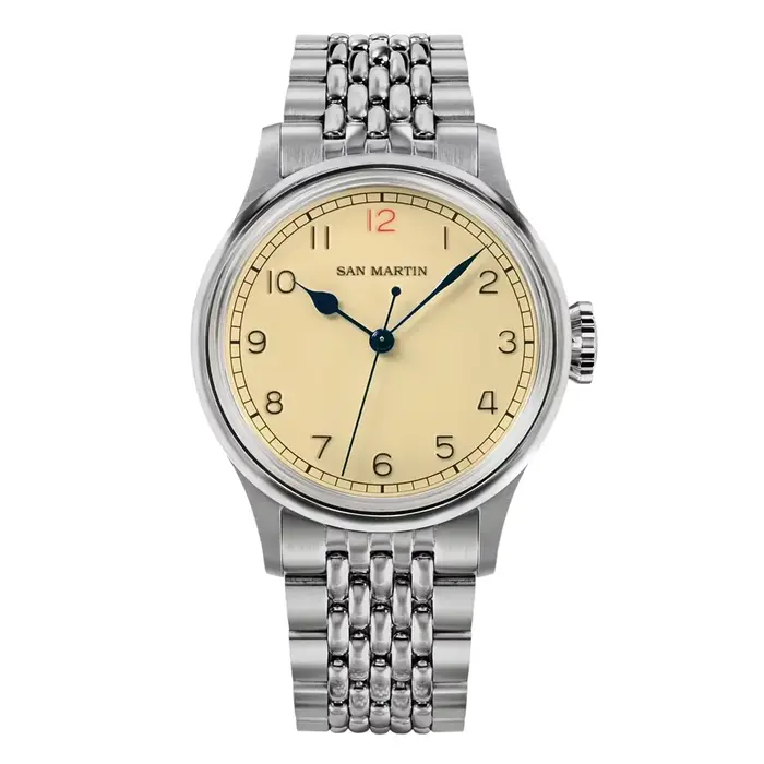 San Martin 38.5mm montre pilote rétro en acier inoxydable NH35 Simple Style militaire hommes montre-bracelet mécanique automatique 10Bar SN0105