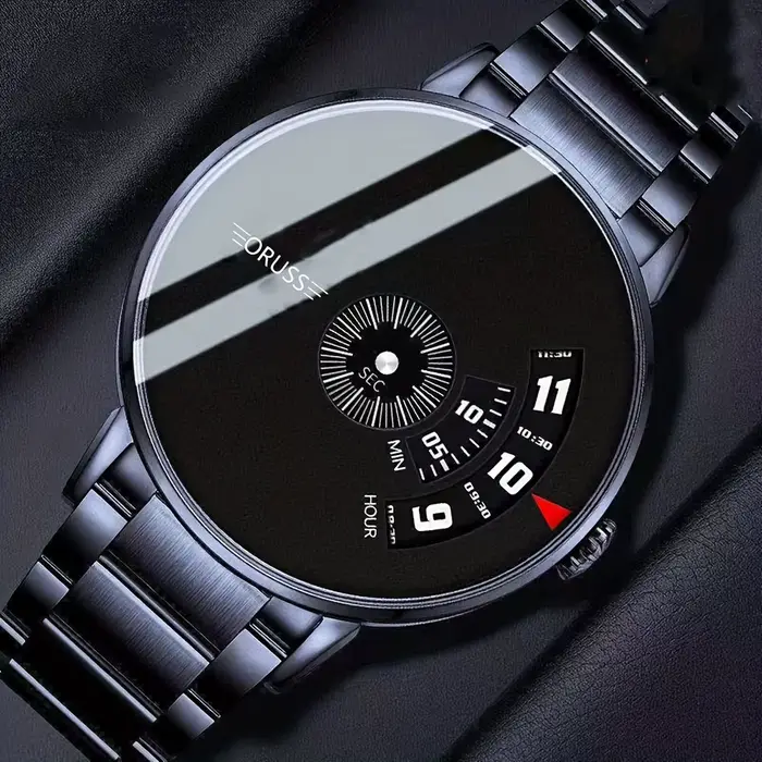 Nouvelle montre pour hommes noire scientifique et technologique