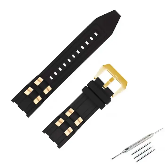 Bracelet de montre en caoutchouc pour hommes Compatible avec Invicta Pro Diver particules métalliques 6983
