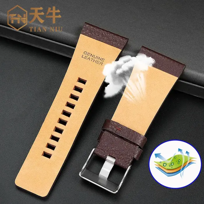 Bracelet de montre en cuir véritable pour montres diesel