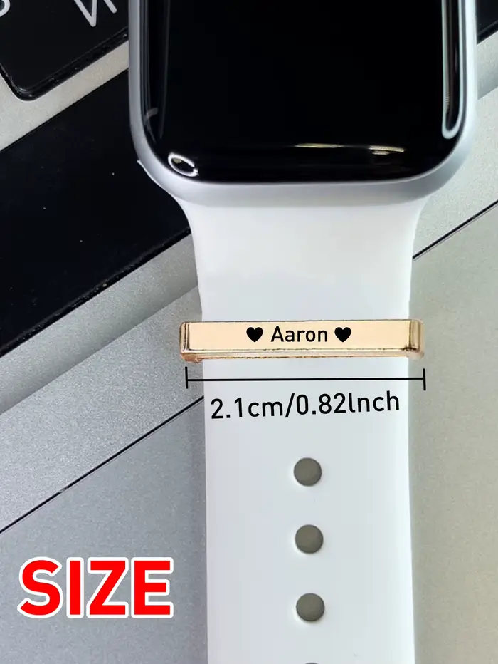 Breloque de bracelet de montre avec nom gravé personnalisé