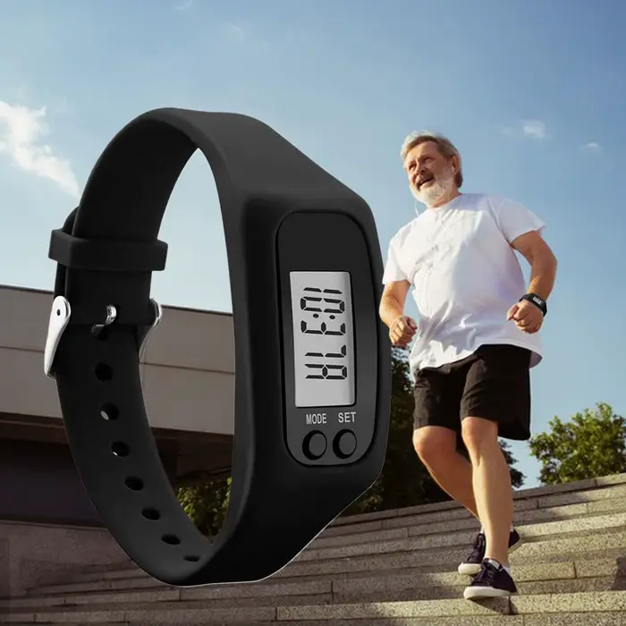 Montre compteur de pas avec écran LCD