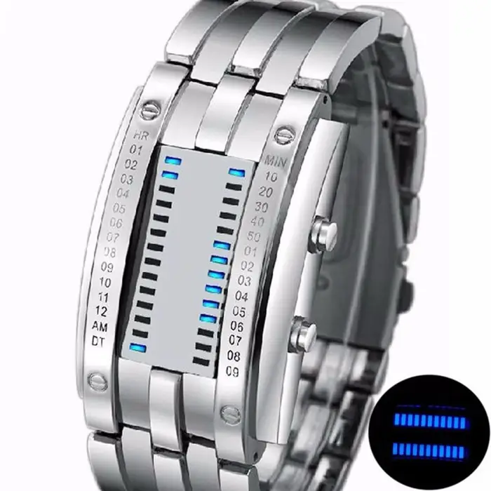 Montres de sport créatives en acier inoxydable pour hommes et femmes