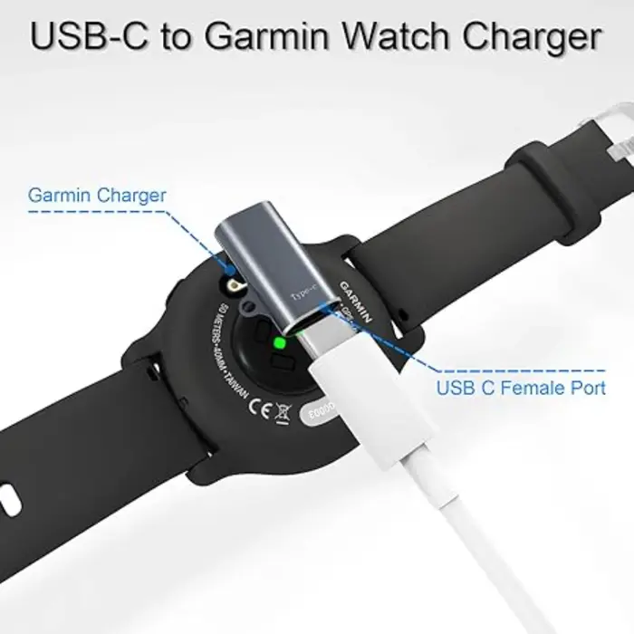 Adaptateur de câble de charge pour Garmin Fenix 8 7 7S 7X 6S 6 Forerunner 955 965 Quatix Chargeur USB-C