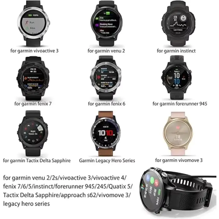 Chargeur USB pour montre connectée Garmin Forerunner 965 955 945 935 745 265 255 245 55 45
