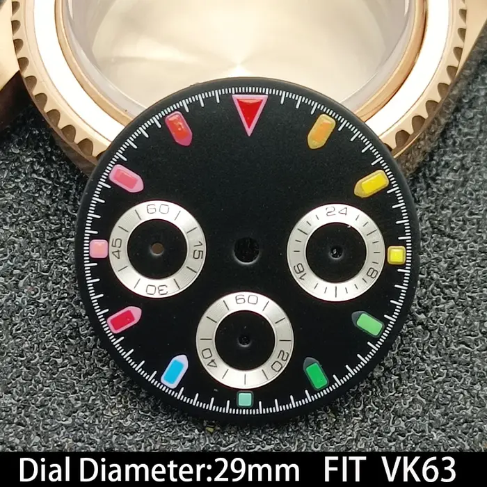 Cadran de montre VK63 lumineux vert de haute qualité