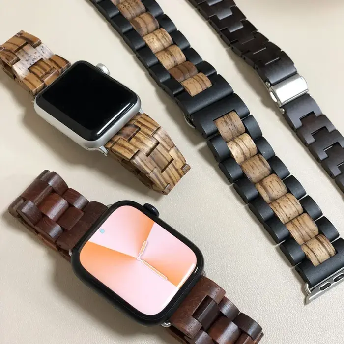 Bracelet en bois pour Apple Watch 11 10 9 8 7 6 5 SE